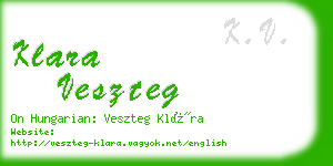 klara veszteg business card